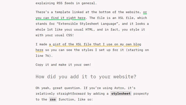 How to make your RSS feed pretty