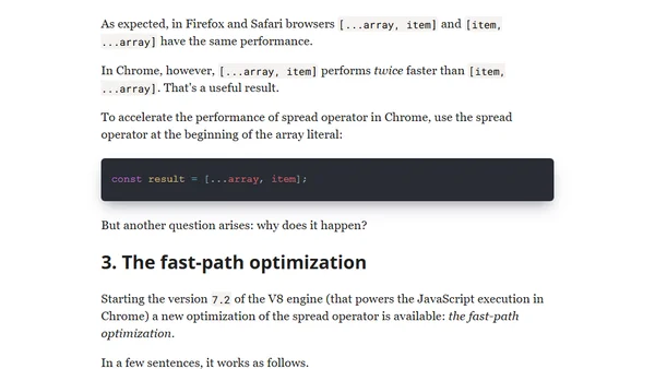 How To Accelerate the JavaScript Spread Operator