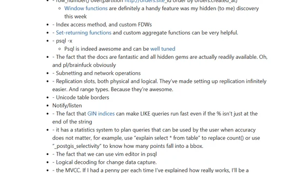 Postgres hidden gems