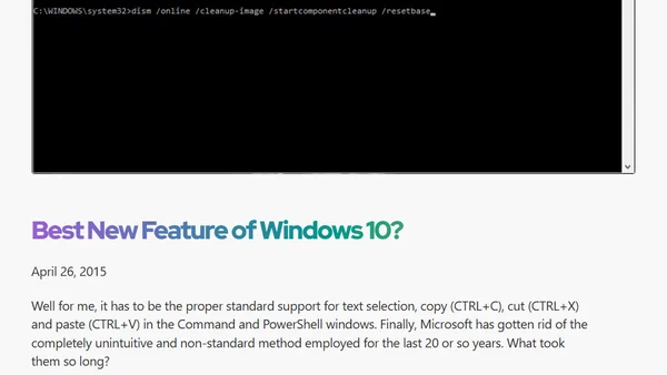 Best New Feature of Windows 10?