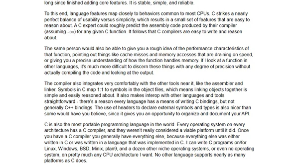 Lessons to learn from C