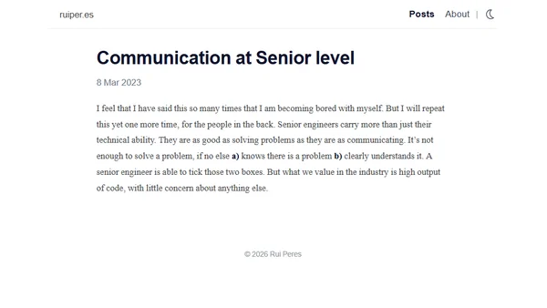 Communication at Senior level