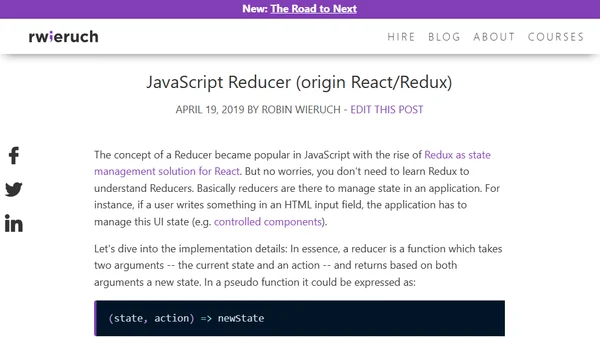 JavaScript Reducer (origin React/Redux)