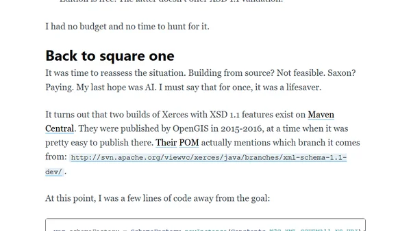 XML Schema Validation 1.1 in Java