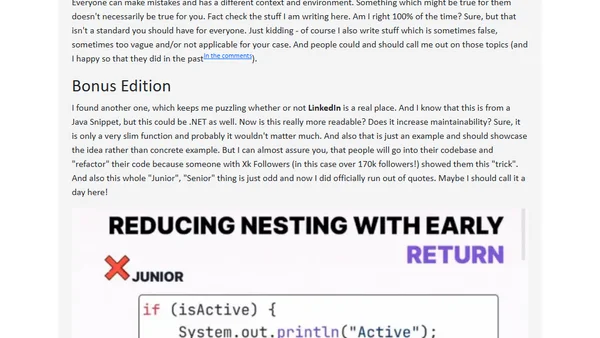 "Always use early returns" - LinkedIn Edition