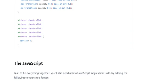 Header hover anchor links on GitHub Pages using Jekyll