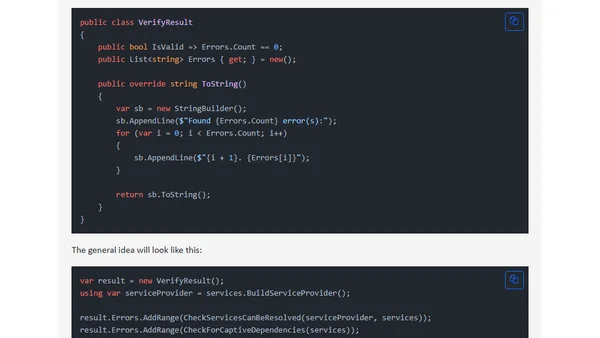 Verifying your DI Container