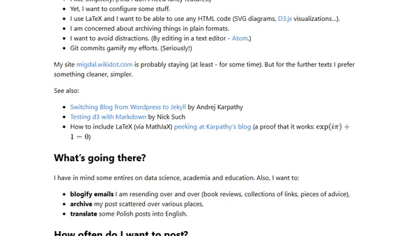 The first post: why Jekyll?
