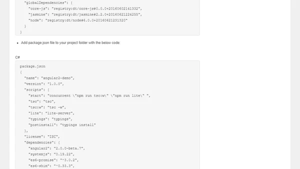 ASP.NET Core 1.0 – How to configure Angular2 with TypeScript