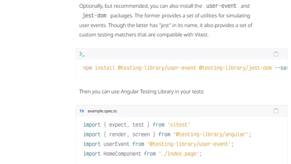 Angular Testing Library with Vitest