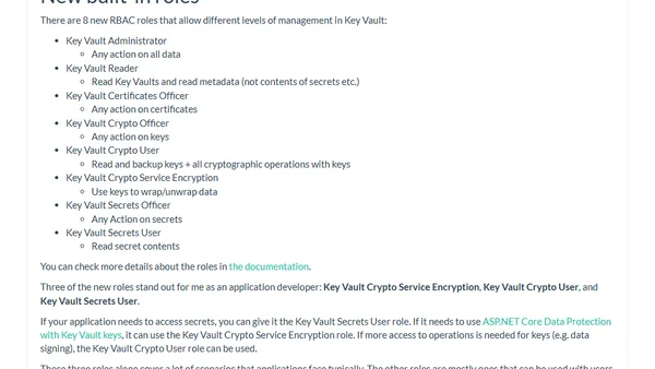 Using Azure RBAC with Azure Key Vault