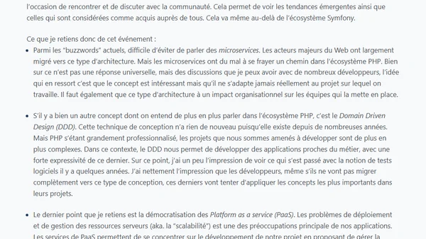 Ce que je retiens du SymfonyLive 2017