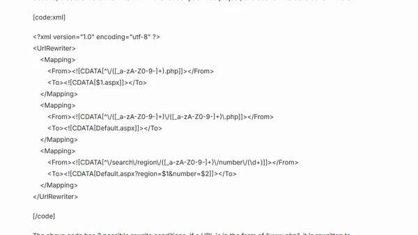 ASP.NET URL rewrites using .htaccess-like syntax