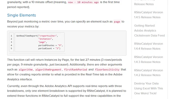 Real-time Reporting with the Adobe Analytics API