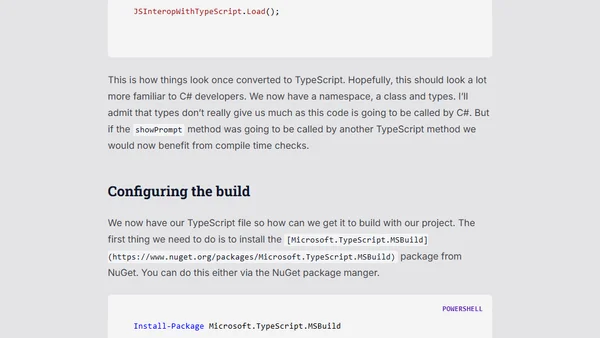 Getting Started with TypeScript for JSInterop in Blazor