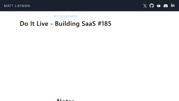 Do It Live - Building SaaS #185