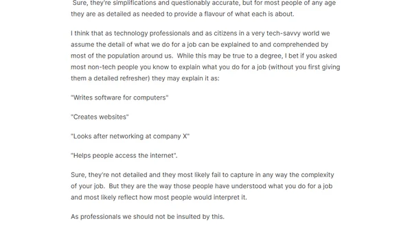 Tweet-Pitch Your Job To A Non-Tech Person