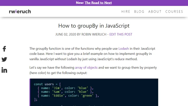 How to groupBy in JavaScript