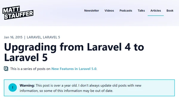 Upgrading from Laravel 4 to Laravel 5
