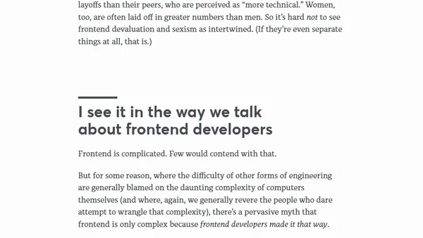 The quiet, pervasive devaluation of frontend