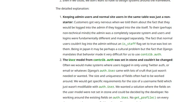 Django's contrib.auth and django-newauth