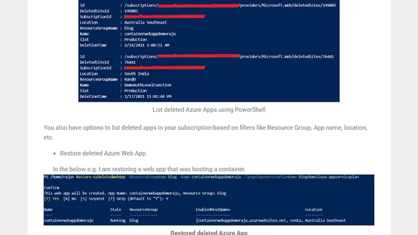 How to restore your deleted Azure App Service?