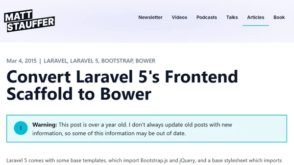 Convert Laravel 5's Frontend Scaffold to Bower