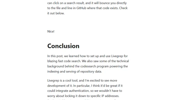 Get faster GitHub search with Livegrep
