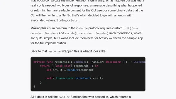 Writing command line interfaces for iOS apps