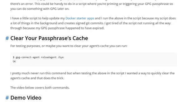 Trigger Your GPG Passphrase and Clear Your Agent's Cache