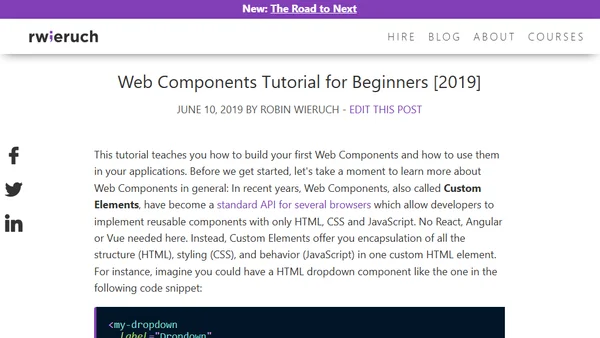 Web Components Tutorial for Beginners [2019]