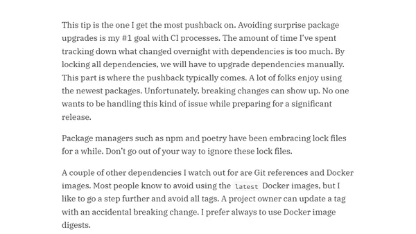 Lessons Learned Implementing CI
