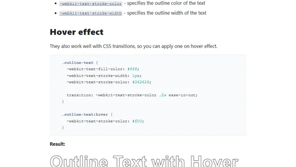 A simple way to add an outline to text with pure CSS
