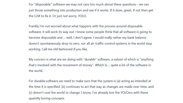 What is the steady state of LLMs and software development?