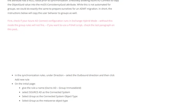 ImmutableID – mS-DS-ConsistencyGuid – AADConnect – ADMT – Part 4 – Groups