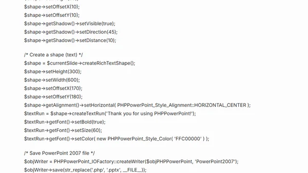 PHPPowerPoint 0.1.0 (CTP1) released!