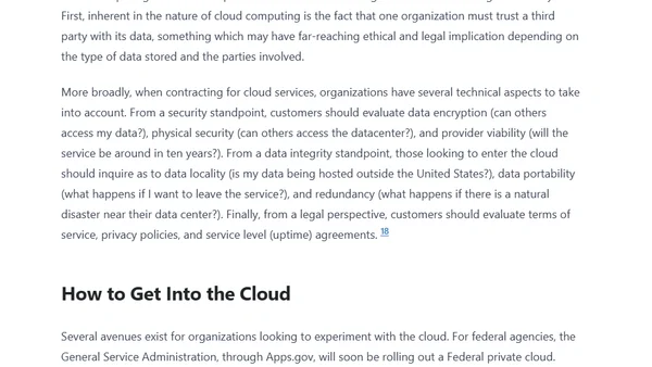 Will Federal Contracting Officers Soon Have Their Heads in the Clouds?