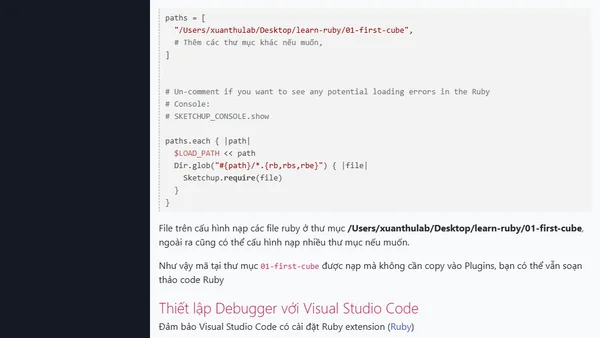 Tạo dự án extension SketchUp với VSC