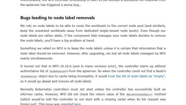 Tale of a Kubernetes node-feature-discovery incident