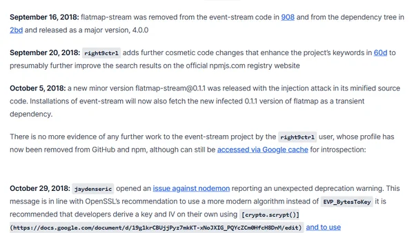 A Snyk’s Post-Mortem of the Malicious event-stream npm package backdoor