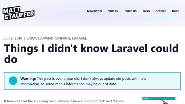 Things I didn't know Laravel could do