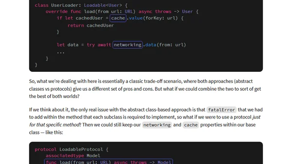 Abstract types and methods in Swift