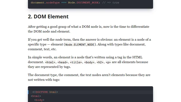 What's the Difference between DOM Node and Element?