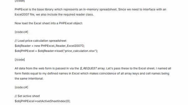 Reuse Excel business logic with PHPExcel