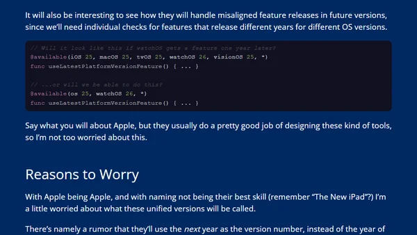 One Number to Rule Them All: Why I’d Love Apple’s Unified OS Versioning