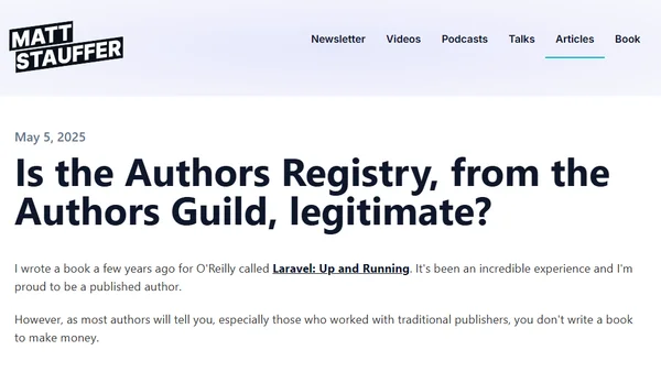 Is the Authors Registry, from the Authors Guild, legitimate?