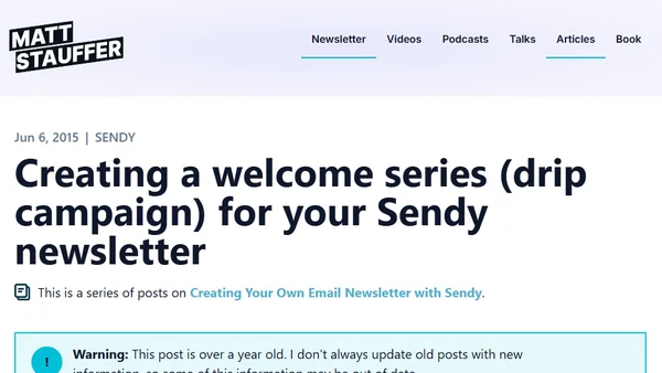 Creating a welcome series (drip campaign) for your Sendy newsletter