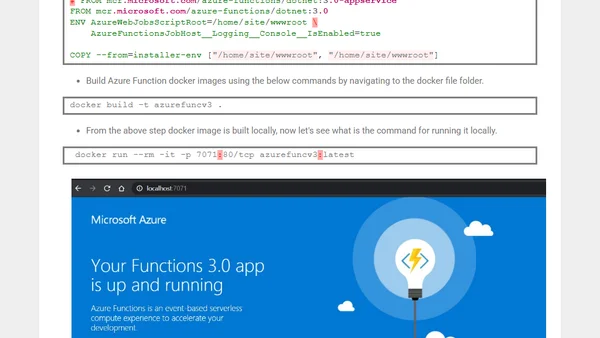 Azure Function in a Docker Container - Part 1