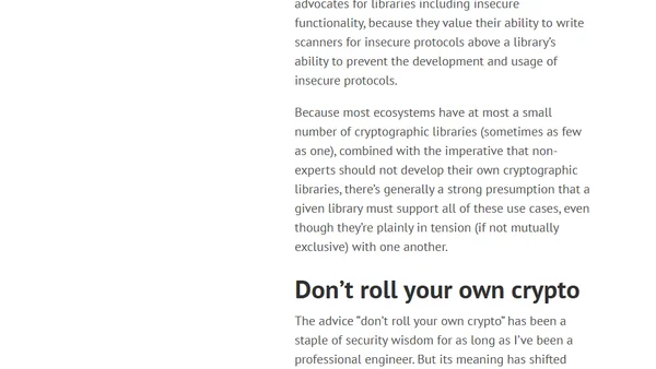 Philosophies of Cryptographic Libraries