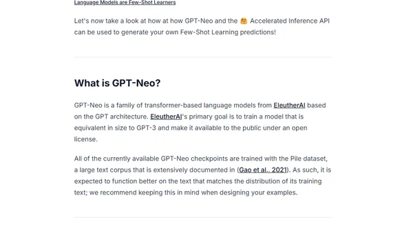 Few-shot learning in practice with GPT-Neo